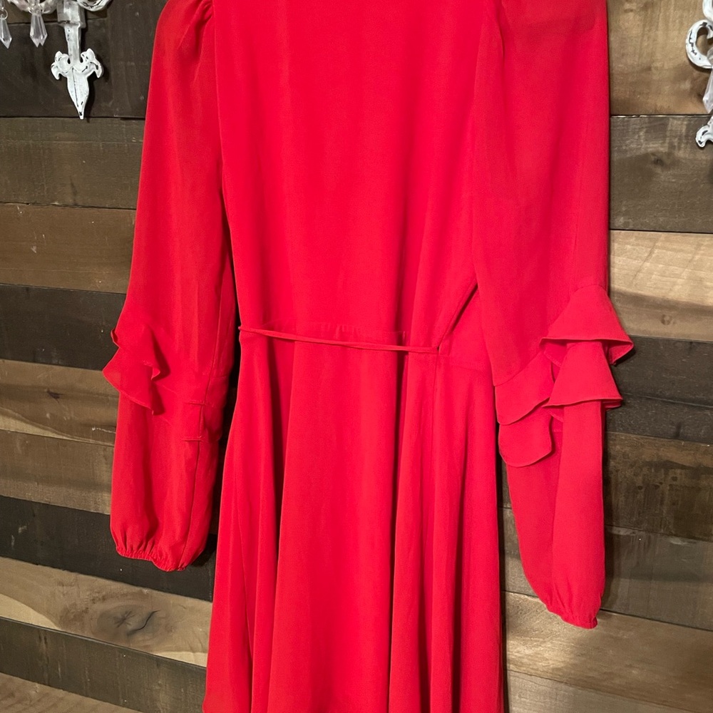 Attic Salt Vibrant Red Long Sleeve Dress - Picture 6 of 9